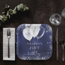 Search for navy blue and silver plates For her