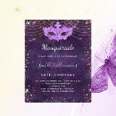 Search for purple gold masquerade party invitations Carnival
