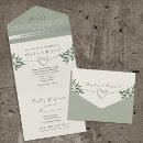 Search for rustic sage green wedding invitations Botanical