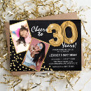 Search for digital 30th birthday invitations Black and gold