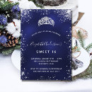 Search for tiara sweet 16 invitations Blue