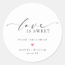 Search for favour wedding stickers Love is sweet