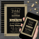 Search for 90th birthday save the date postcards Black and gold