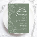 Search for mint green quinceanera invitations Glitter