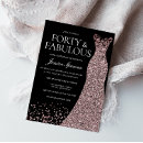 Search for black and gold 40th birthday invitations Glitter