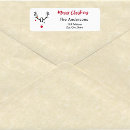 Search for reindeer antlers return address labels Red and white