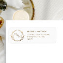 Search for gold wreath return address labels Monogrammed