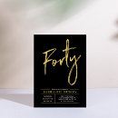 Search for gold 40th birthday invitations Simple