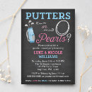 Search for golf gender reveal invitations Putters or pearls