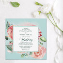 Search for teal and coral wedding invitations Modern