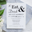 Search for eat drink and be married invitations Black and white