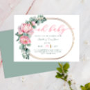 Search for brunch baby girl shower invitations Green pink floral watercolor