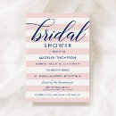 Search for navy and pink bridal shower invitations Bride