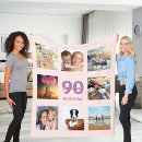Search for 90th birthday blankets Blush pink