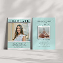 Search for aqua graduation invitations Simple