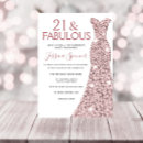 Search for rose gold 21st birthday invitations Pink