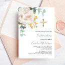 Search for white flowers confirmation invitations Elegant