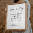 Search for open seating wedding signs Black and white
