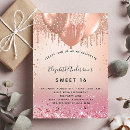 Search for blush sweet 16 invitations Rose gold