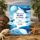 Search for shark 1st birthday invitations Sea creatures birthday