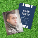 Search for football graduation invitations Navy blue