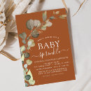 Search for burnt orange baby shower invitations Eucalyptus