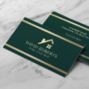 Search for dark green and gold business cards Real estate