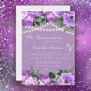 Search for purple butterfly quinceanera invitations Silver