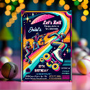 Search for boys roller skating party invitations Neon
