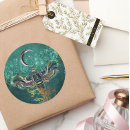 Search for moths round stickers Mystical