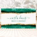 Search for green emerald gold business cards Makeup artist