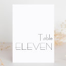 Search for 11 table cards Black and white