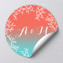 Search for coral beach wedding stickers Teal