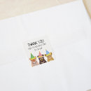 Search for animals square stickers Party