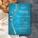Search for teal turquoise and gold wedding invitations Elegant
