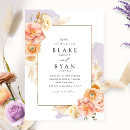 Search for purple and peach wedding invitations Watercolor floral
