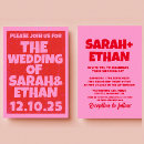Search for pink and green wedding invitations Retro