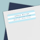 Search for blue striped return address labels Preppy