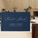 Search for navy blue wedding guest books Typography