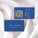 Search for blue and white business cards Social media