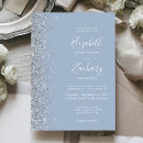 Search for dusty blue and silver wedding invitations Elegant
