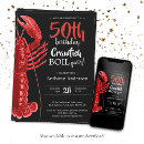 Search for crawfish birthday invitations Red