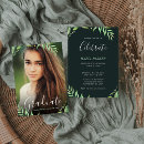 Search for leaves graduation invitations Watercolor