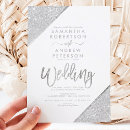 Search for silver and white wedding invitations Chic