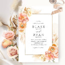 Search for peach and ivory wedding invitations Watercolor floral