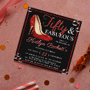 Search for high heel birthday invitations Fifty and fabulous