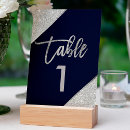 Search for navy blue silver wedding table cards Chic