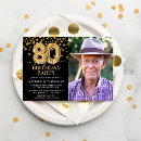 Search for gold 80th birthday invitations Modern