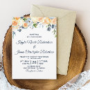 Search for navy blue peach wedding invitations Watercolor