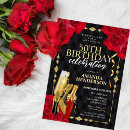 Search for womans gold black red birthday invitations Roses